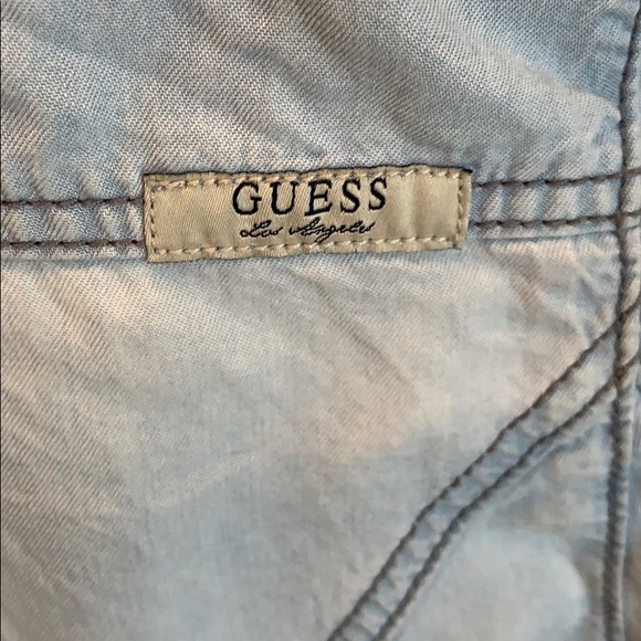 Light jean Blue Guess LosAngela’s button up shirt - Picture 3 of 6